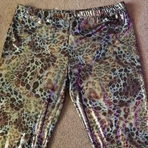 Zebra print shines legging size large